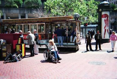 Historic cable cars with historic patient